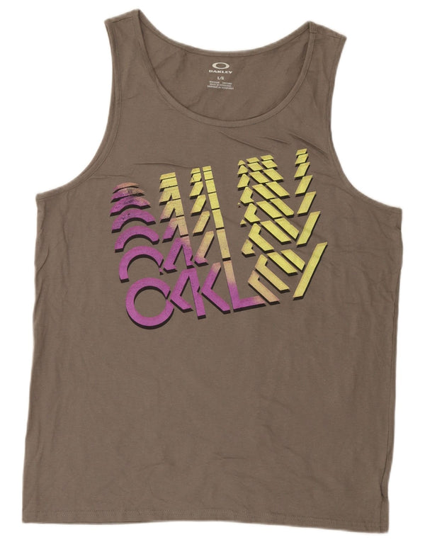 Oakley Mens Graphic Vest Top Large Graue Baumwolle