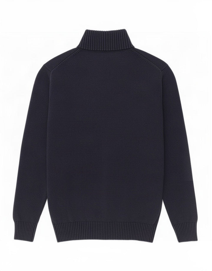 Gant Herren-Pullover mit Reißverschluss am Hals, mittlere marineblaue Baumwolle