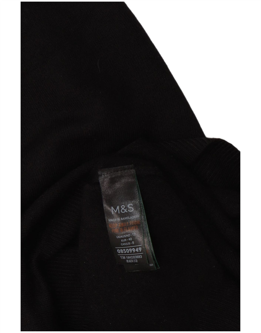 Marks & Spencer Damen-Pullover mit Rundhalsausschnitt, Gr. 12, Mittelschwarz, Acryl