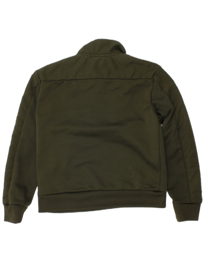 Adidas Jungen Grafik-Sweatshirt mit Reißverschluss am Hals, 7–8 Jahre, grünes Polyester