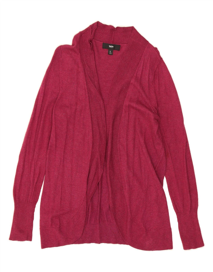 MOSSIMO Womens Open Cardigan Sweater UK 14 Large Pink Rayon Vintage Mossimo and Second-Hand Mossimo from Messina Hembry 