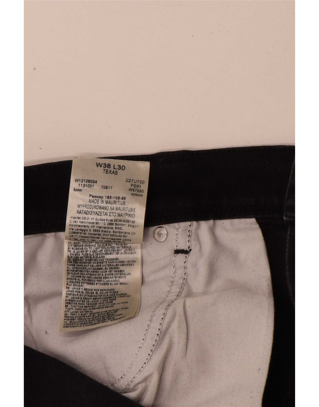 Wrangler Herren Texas Straight Jeans W38 L30 Schwarze Baumwolle
