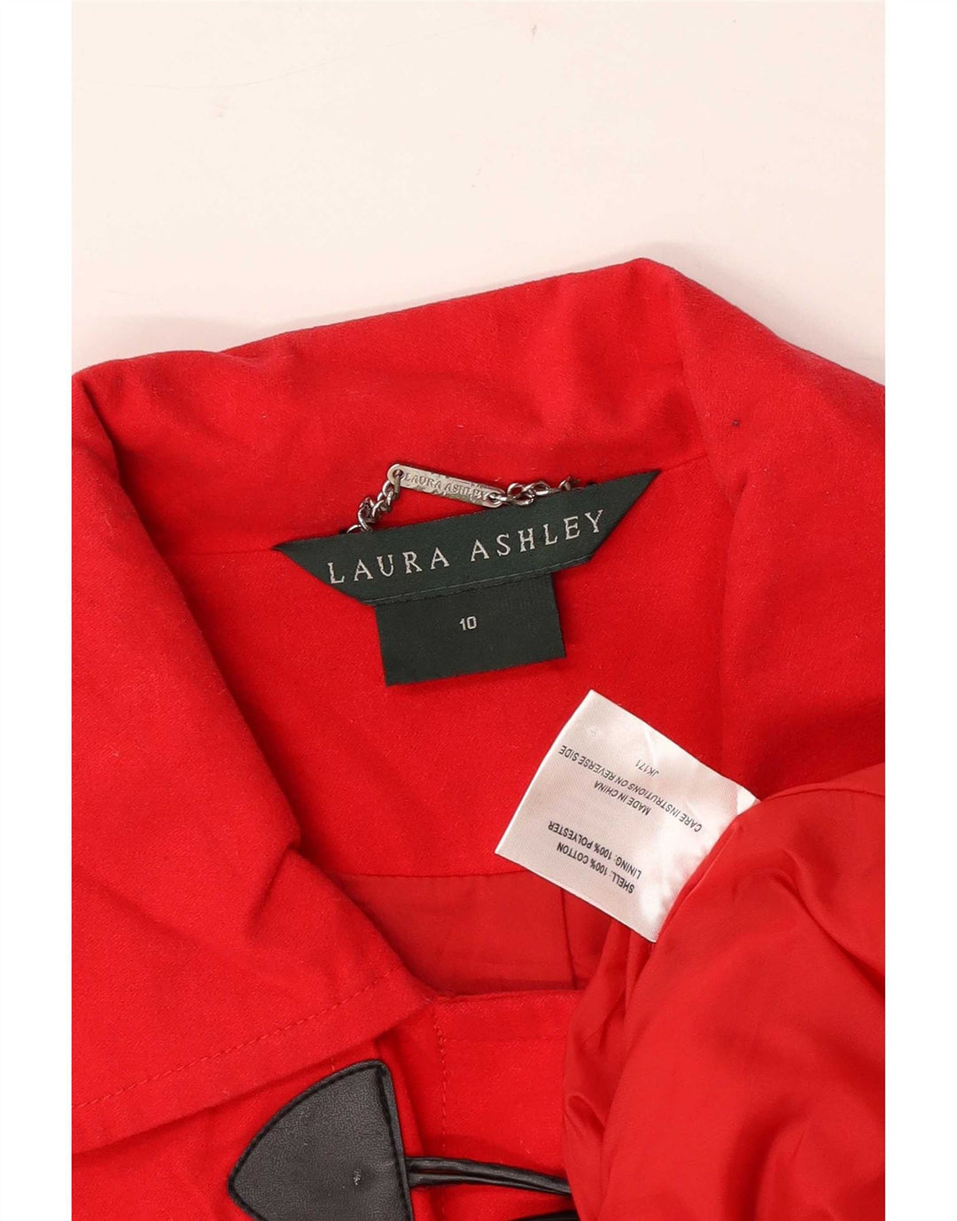 Laura Ashley Damen Dufflejacke UK 10 Small Rote Baumwolle