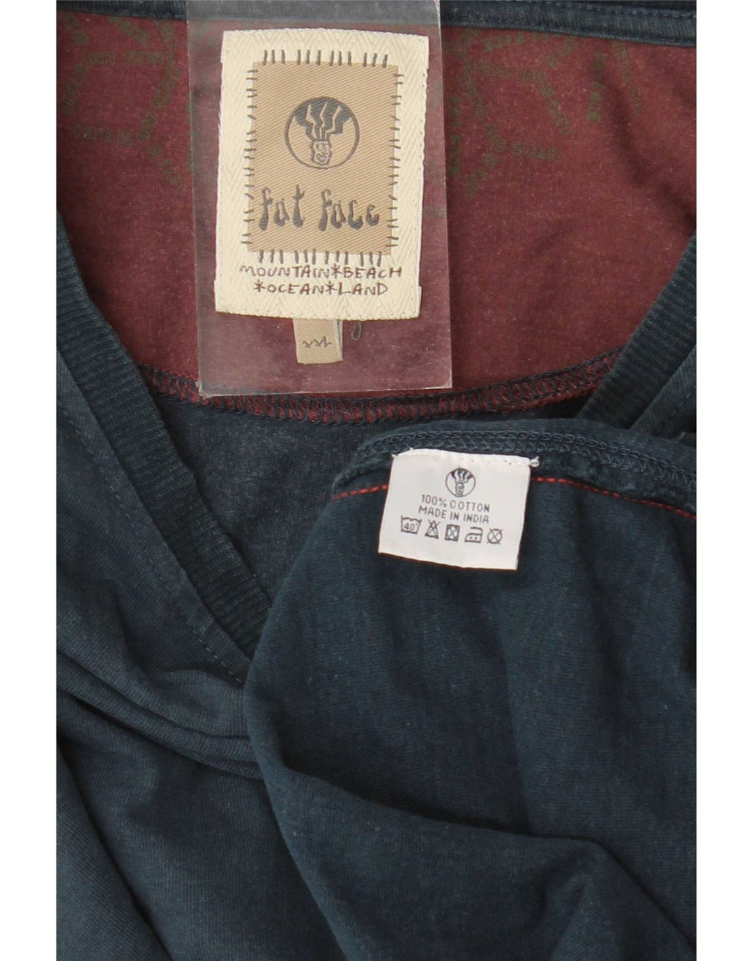 Fat Face Herren-Grafik-Oberteil, langärmelig, 2XL, Marineblau, Baumwolle