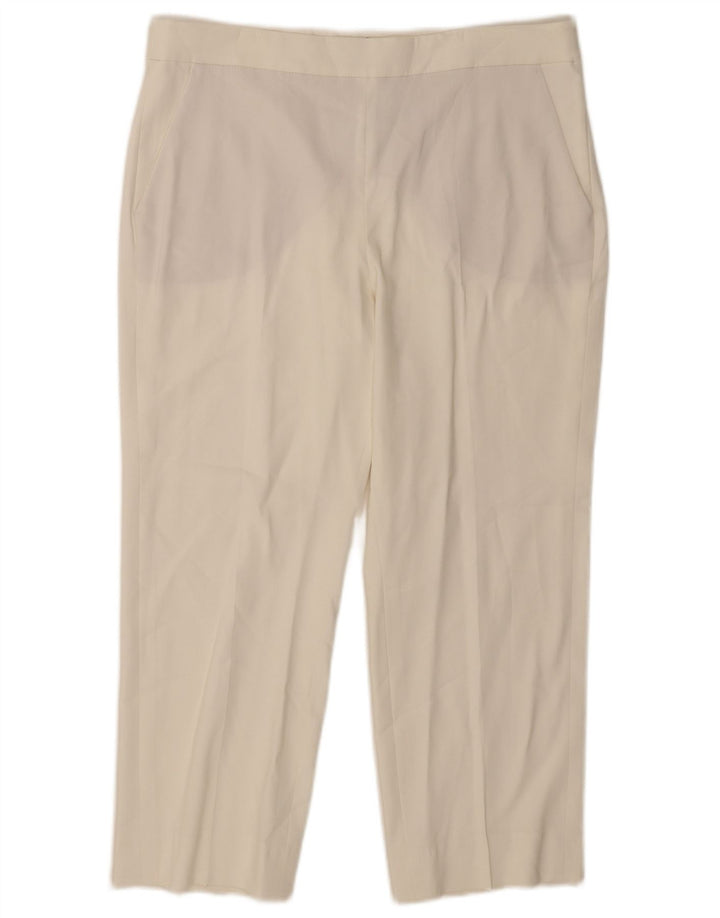 Massimo Dutti Damen Caprihose EU 42 Large W32 L23 Weiße Viskose