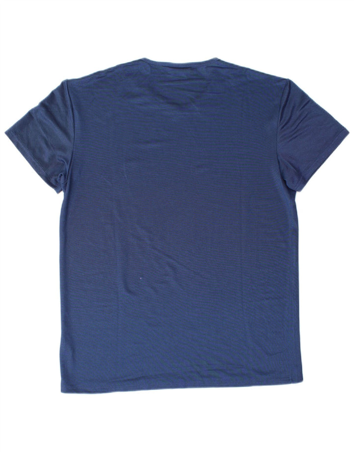FILA Damen T-Shirt Top UK 14 Large Blau Polyester