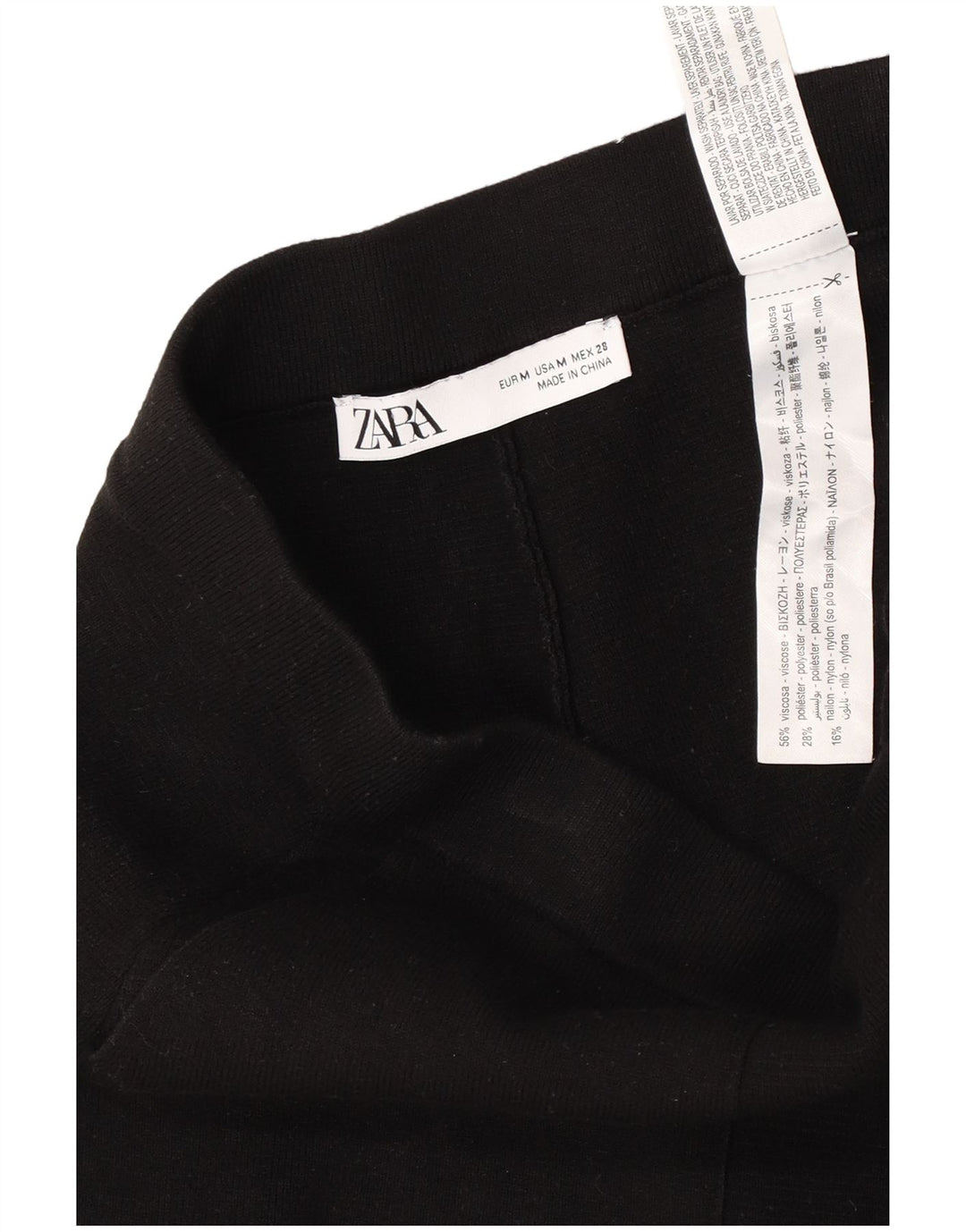 Kurze Hose von Zara für Damen, mittelgroß, W28, L24, schwarze Viskose