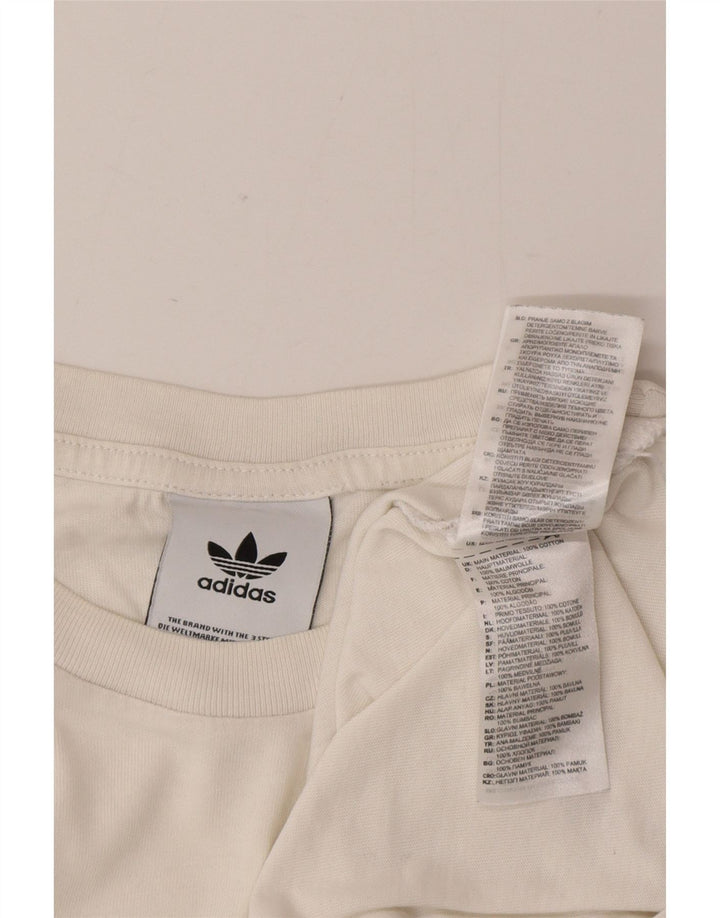 Adidas Herren Grafik-T-Shirt-Oberteil aus mittelweißer Baumwolle