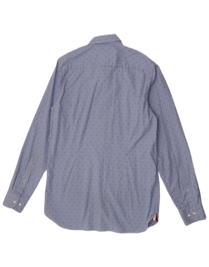 Tommy Hilfiger Herren Slim Fit Hemd mittelblaue Hahnentritt-Baumwolle