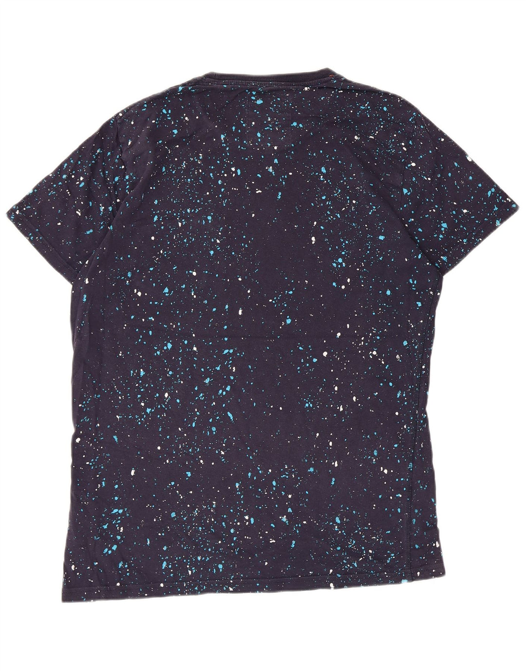 Superdry Herren-T-Shirt-Oberteil, groß, marineblau gepunktete Baumwolle