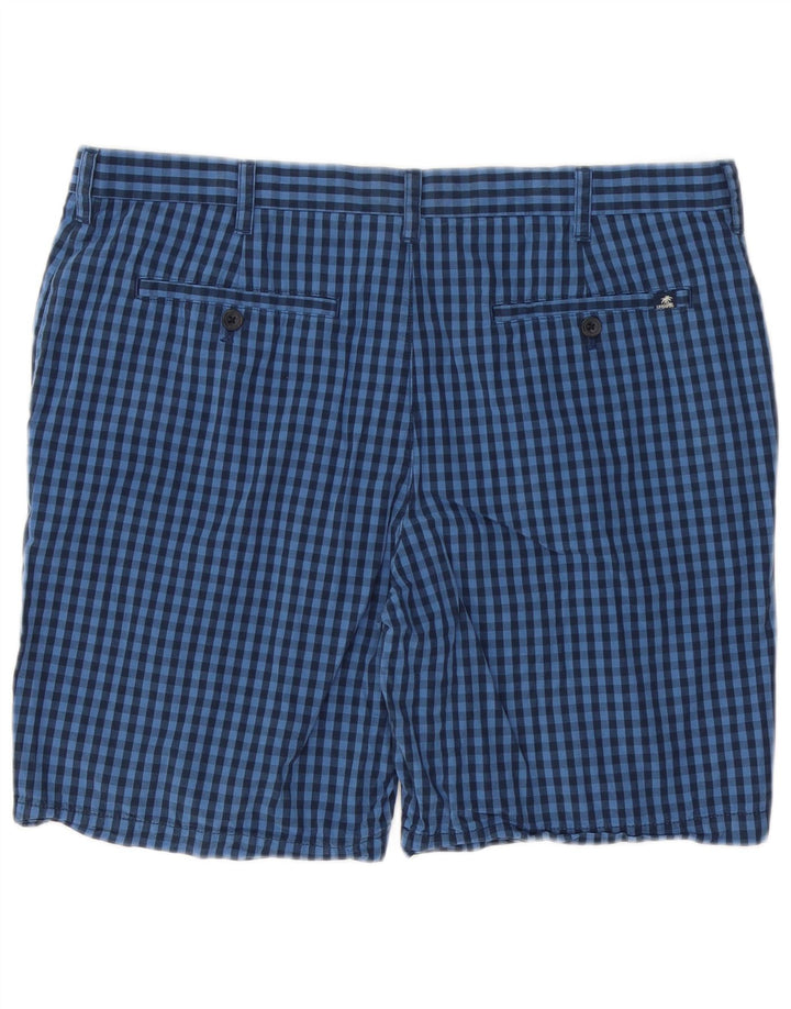 IZOD Herren-Chino-Shorts W38 XL, blaue Gingham-Baumwolle