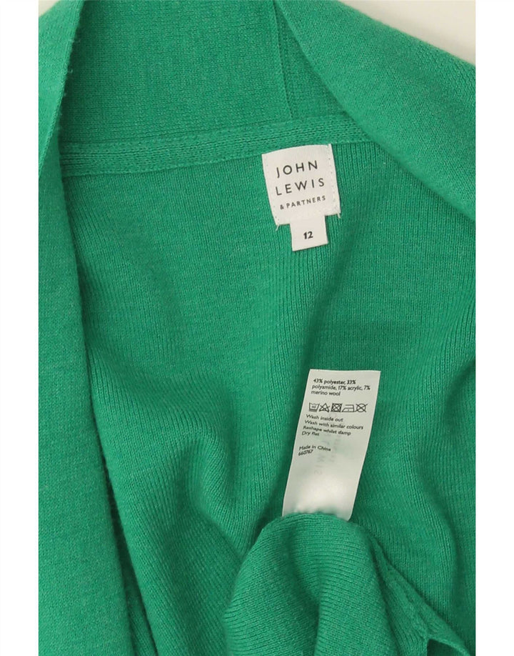John Lewis Damen Longline Open Cardigan Pullover UK 12 Mittelgrün