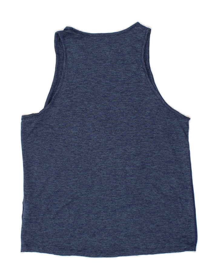 NIKE Womens Vest Top UK 14 Medium Navy Blue Flecked Polyester Vintage Nike and Second-Hand Nike from Messina Hembry 
