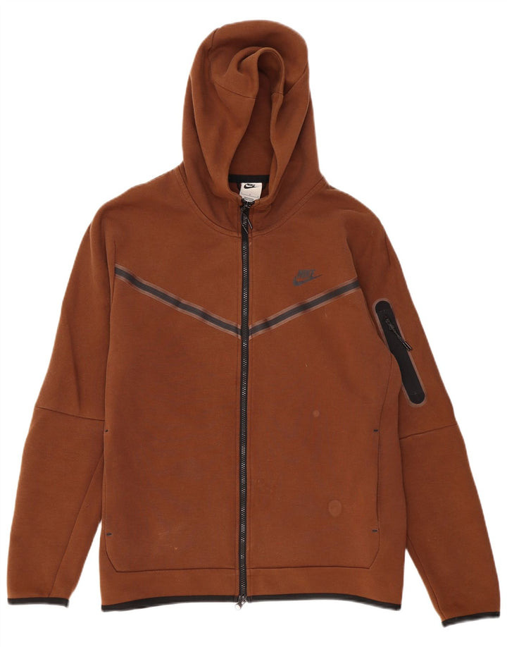Nike Herren-Kapuzenpullover mit Reißverschluss, groß, braune Baumwolle