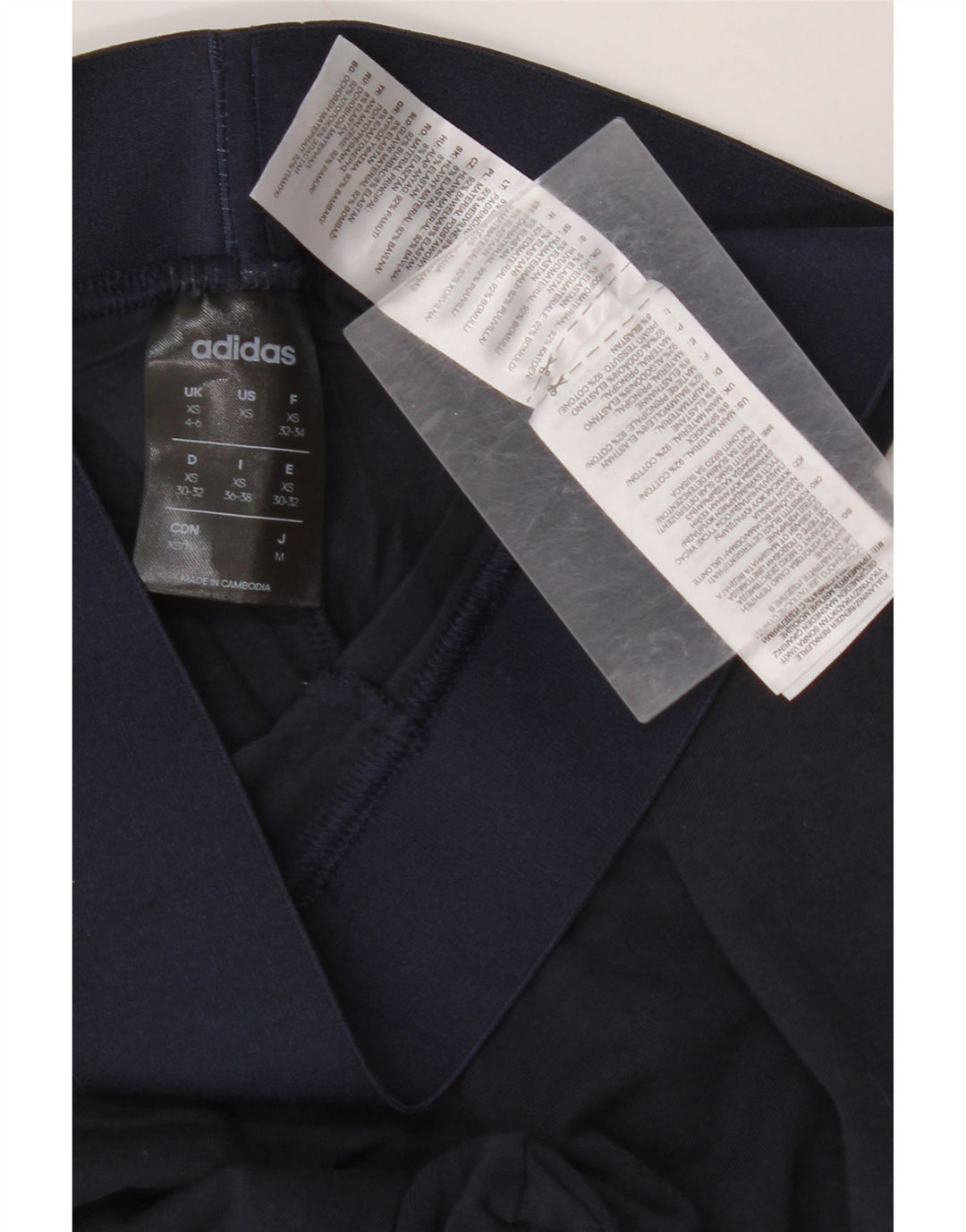 ADIDAS Damen Leggings UK 4/6 XS Marineblaue Baumwolle