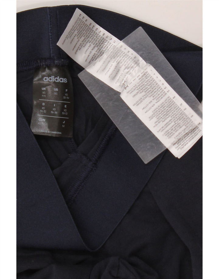 ADIDAS Damen Leggings UK 4/6 XS Marineblaue Baumwolle