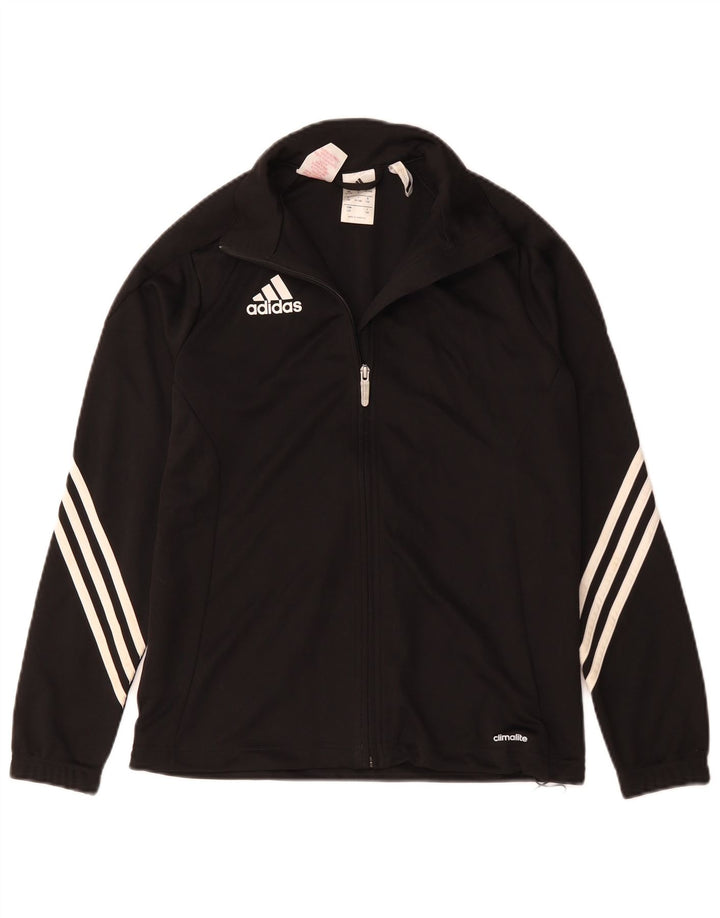Adidas Jungen Climalite Trainingsanzug Top Jacke 13-14 Jahre Schwarz Polyester