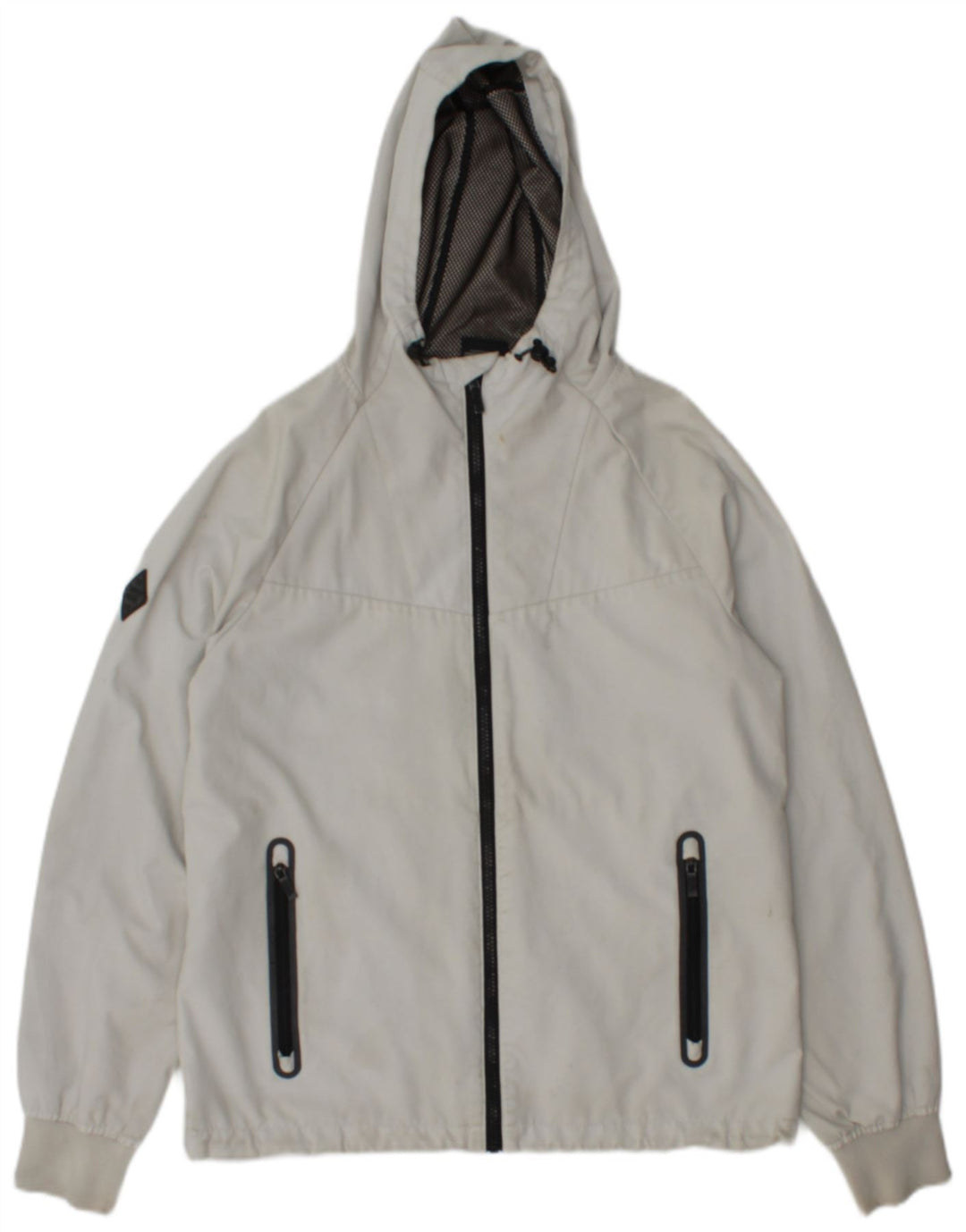 Superdry Herren-Regenjacke mit Kapuze, UK 36, Größe S, Grau