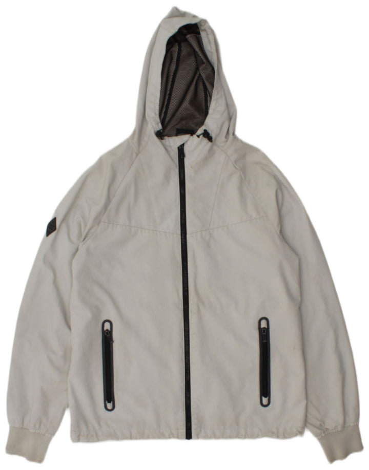 Superdry Herren-Regenjacke mit Kapuze, UK 36, Größe S, Grau