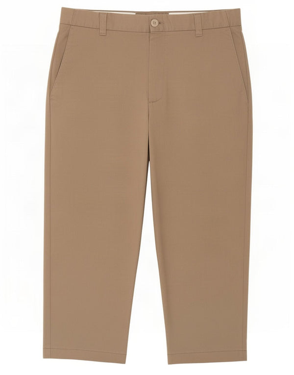Zara Mens Capri Trousers EU 42 Large W32 L21 Beige Cotton