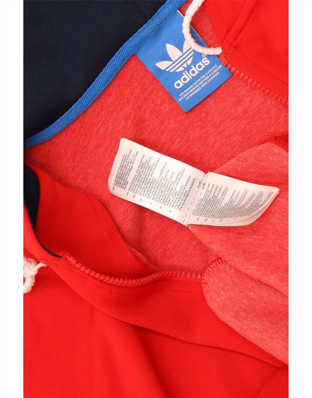 Adidas Herren Zip Hoodie Pullover XL Rot Polyester