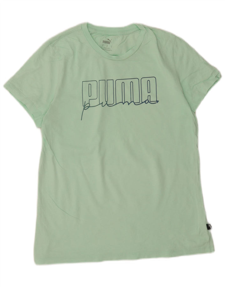 Puma Damen Graphic T-Shirt Top UK 14 Mittelgrün