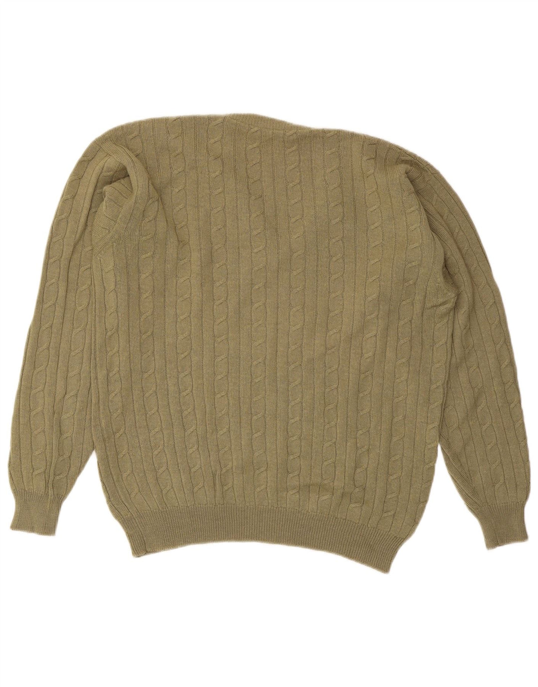 VINTAGE Herren-Pullover mit V-Ausschnitt, groß, Khaki