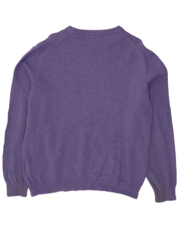 Marlboro Classics Herren-Pullover mit U-Boot-Ausschnitt, groß, violette Wolle