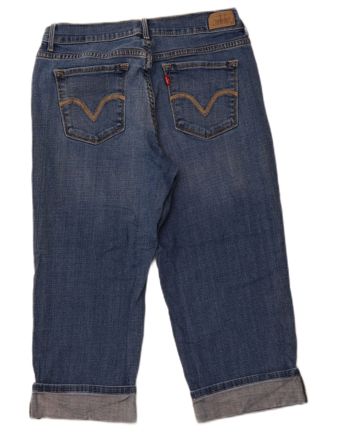 LEVI'S Damen 515 Capri-Jeans US 8 Medium W28 L19 Blaue Baumwolle