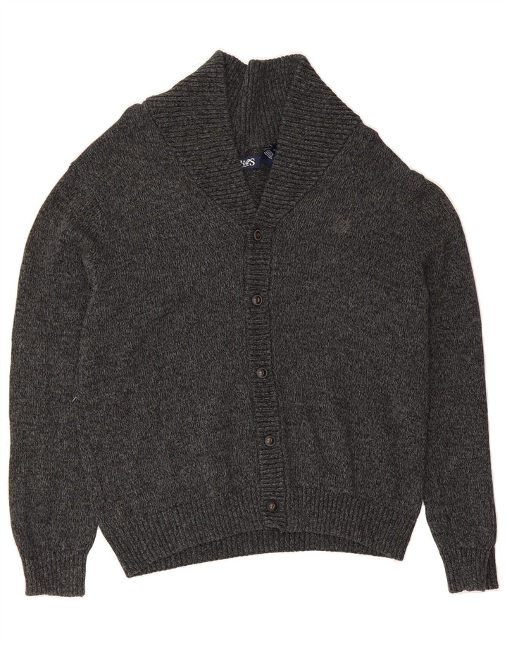 CHAPS Mens Cardigan Sweater Large Grey Cotton Vintage Chaps and Second-Hand Chaps from Messina Hembry 