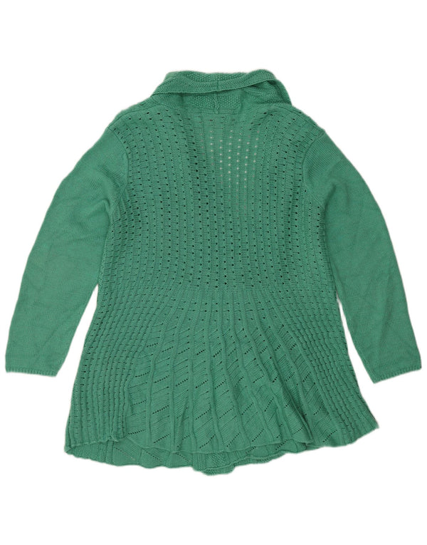 Essential Damen Longline Open Cardigan Pullover UK 24/26 2XL Grün Acryl