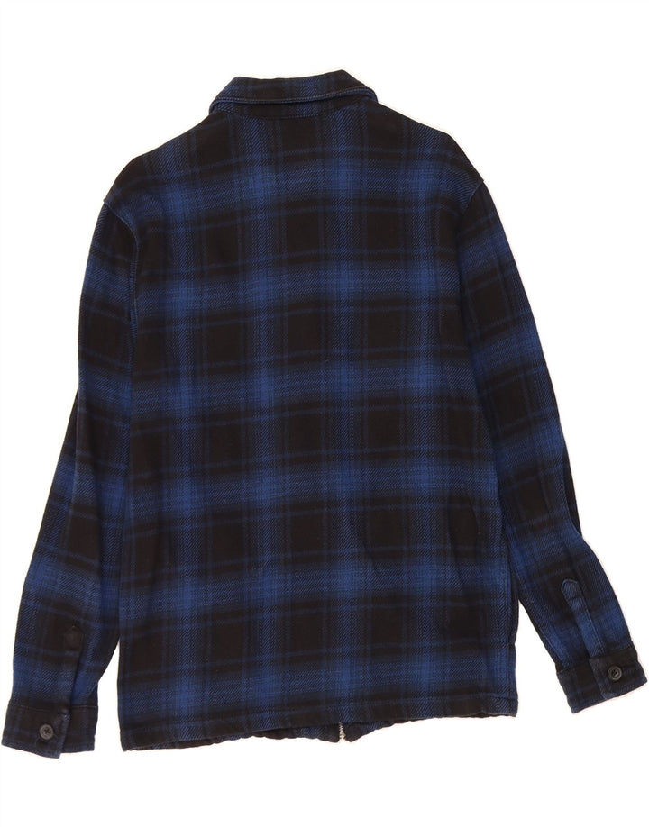 PULL & BEAR Mens Flannel Shirt Medium Blue Check Cotton Vintage Pull & Bear and Second-Hand Pull & Bear from Messina Hembry 