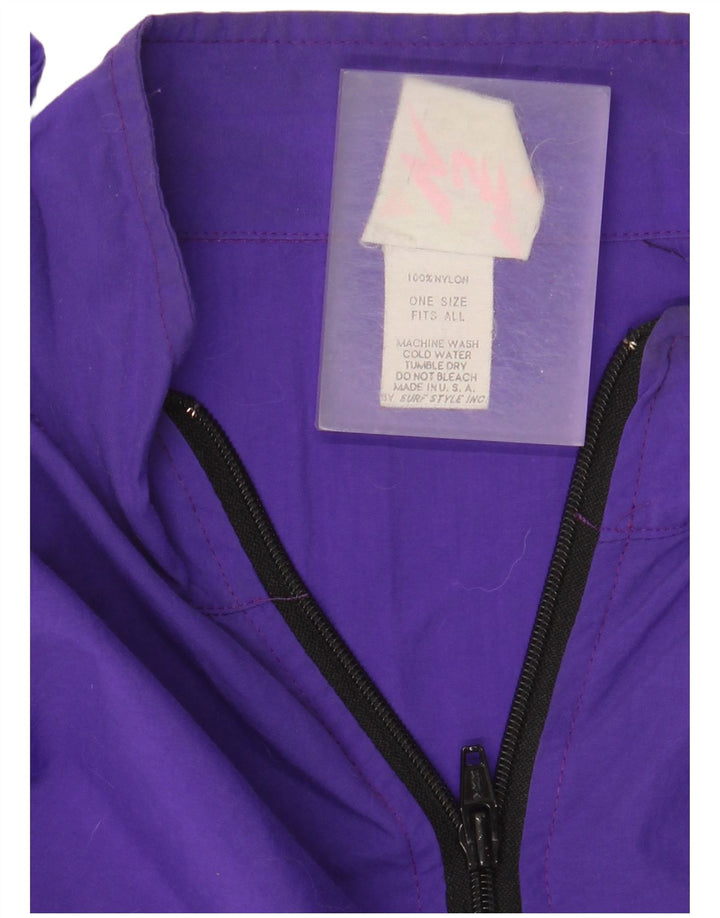 Vintage Herren Pullover Trainingsanzug Top Jacke Einheitsgröße Lila Nylon