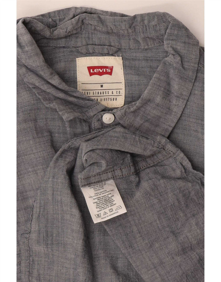 Levi's Herren-Kurzarmhemd aus mittelgrau gefleckter Baumwolle