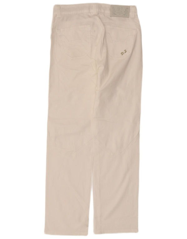 9.2 von Carlo Chionna Damen Gerade Cordhose W32 L30 Weiße Baumwolle