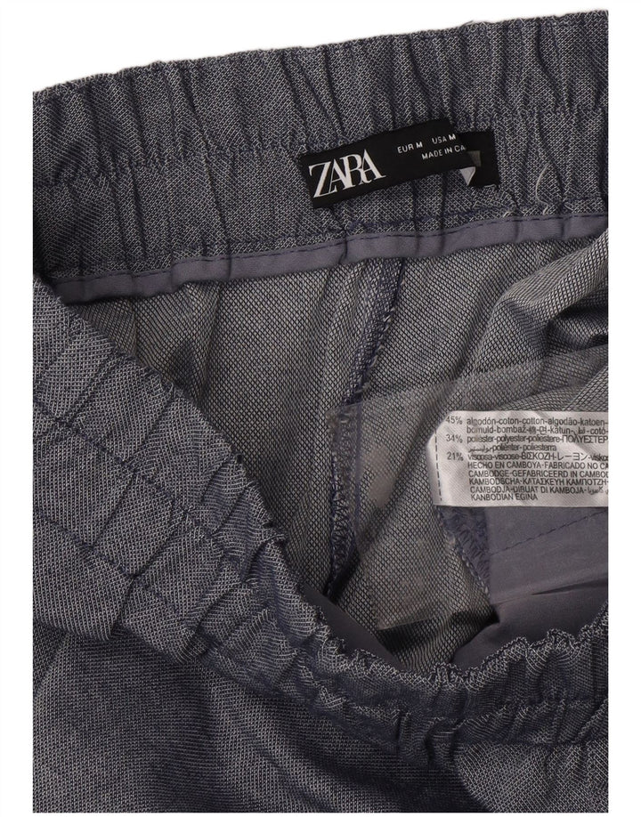 Gerade Chino-Hose für Damen von ZARA, Größe M, W28, L25, Blau, Baumwolle