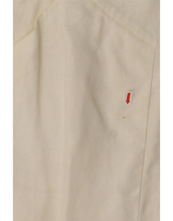 MARELLA Damen A-Linienrock UK 12 Medium W30 Off White Linen