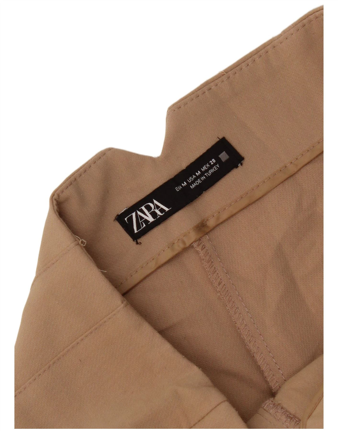 Zara Damen Tapered Anzughose Mittel W28 L26 Beige