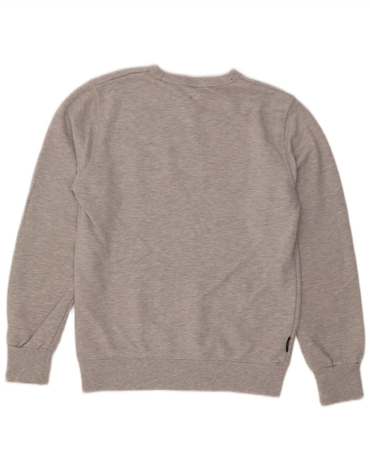 Superdry Herren Grafik-Sweatshirt-Pullover aus mittelgrau gesprenkelter Baumwolle