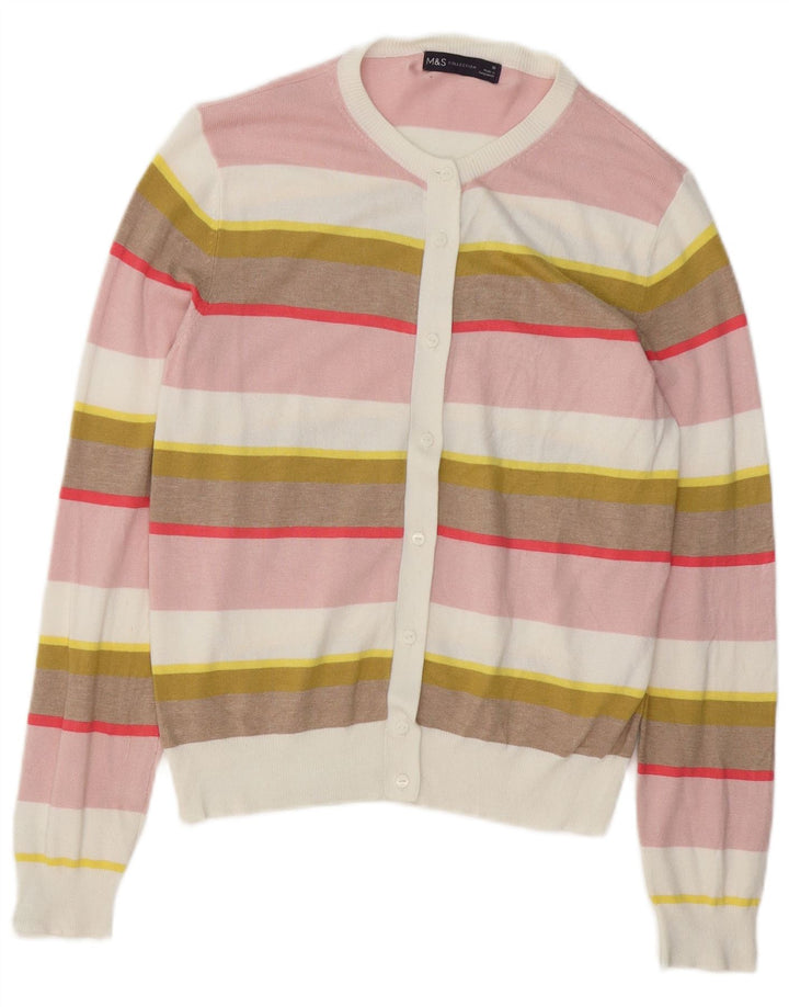 MARKS & SPENCER Damen-Strickjacke, Gr. 10, klein, mehrfarbig, gestreift