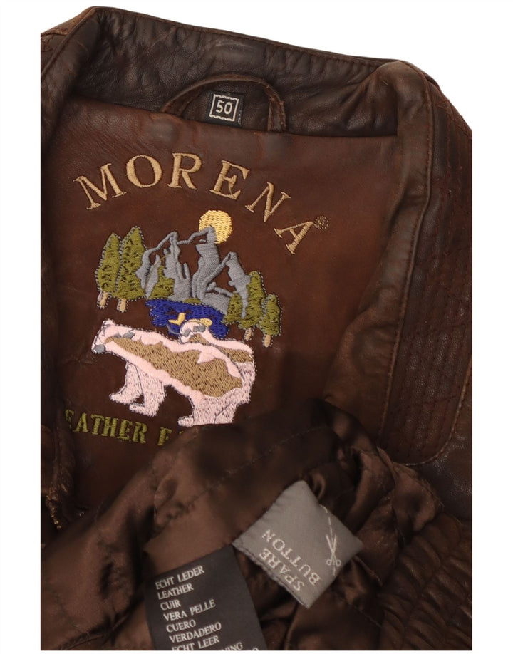 Morena Herren Lederjacke IT 50 großes braunes Leder