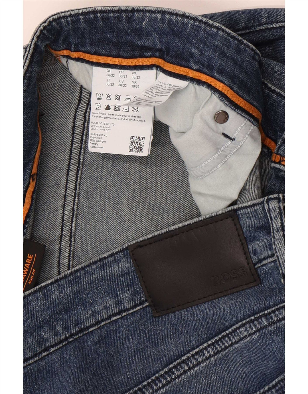 Hugo Boss Herren Delaware Slim Jeans W38 L32 Blaue Baumwolle