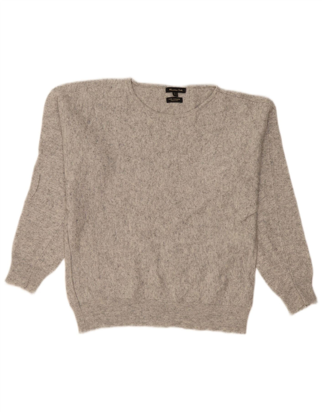 Massimo Dutti Damen-Pullover mit U-Boot-Ausschnitt, UK 16, große graue Wolle