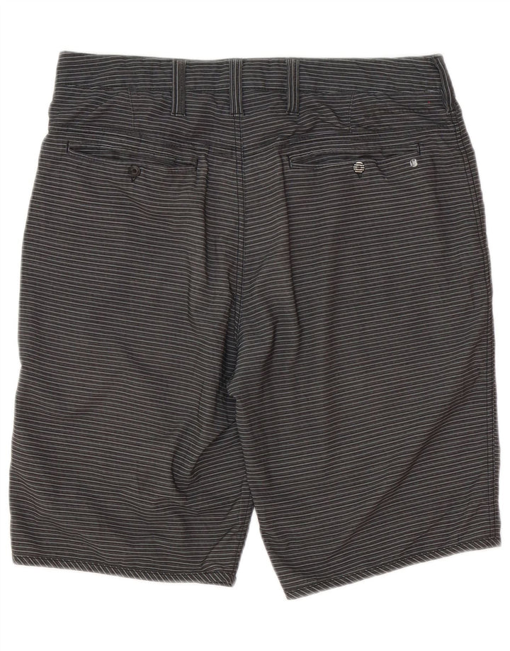 Hurley Herren Chinoshorts W31 Mittelgrau gestreiftes Polyester