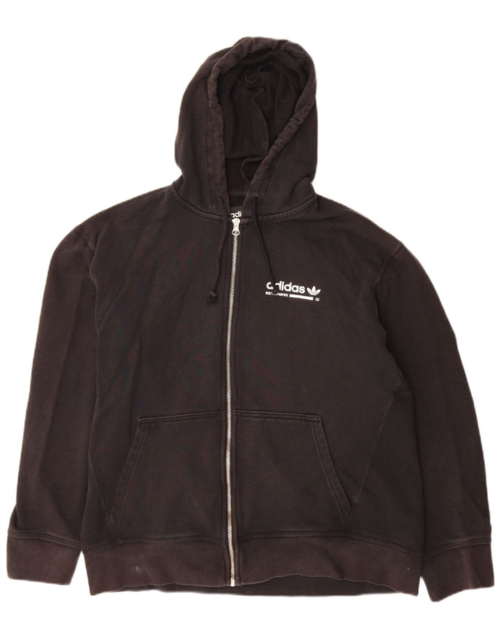 Adidas Herren Graphic Zip Hoodie Pullover Mittelschwarze Baumwolle