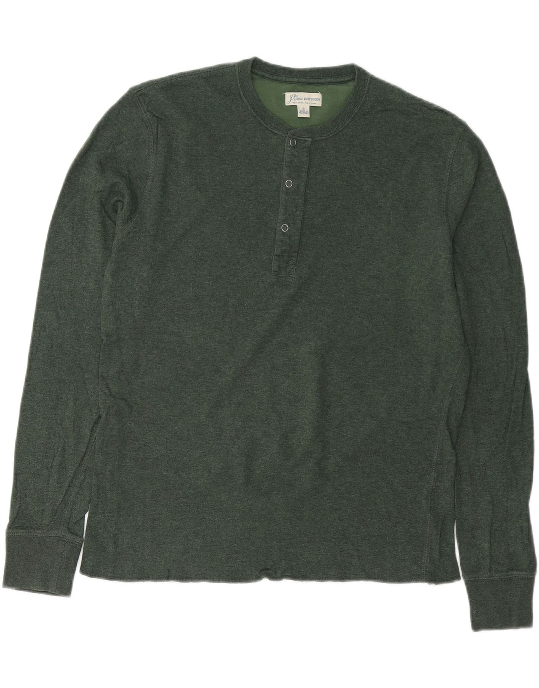 J. CREW Herren-Top, langärmelig, Größe S, Grün, Baumwolle