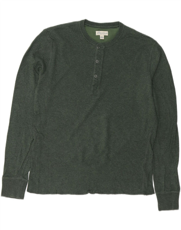 J. CREW Herren-Top, langärmelig, Größe S, Grün, Baumwolle