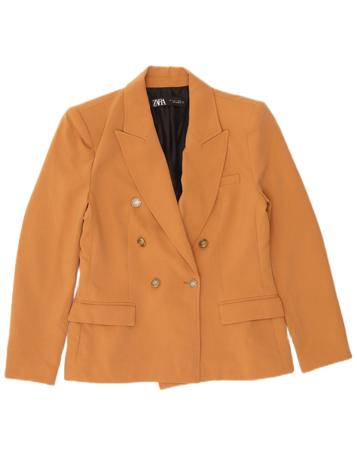 Zweireihiger Blazer für Damen von Zara, Gr. 44, Braun, Polyester