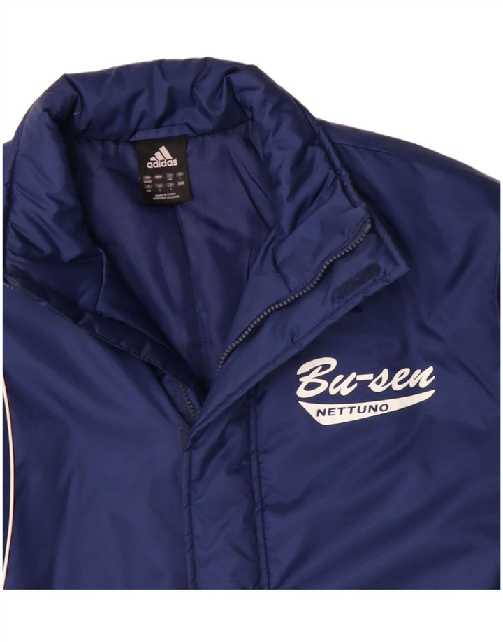 Adidas Herren Graphic Windbreaker Jacke UK 38/40 Mittelblaues Polyester