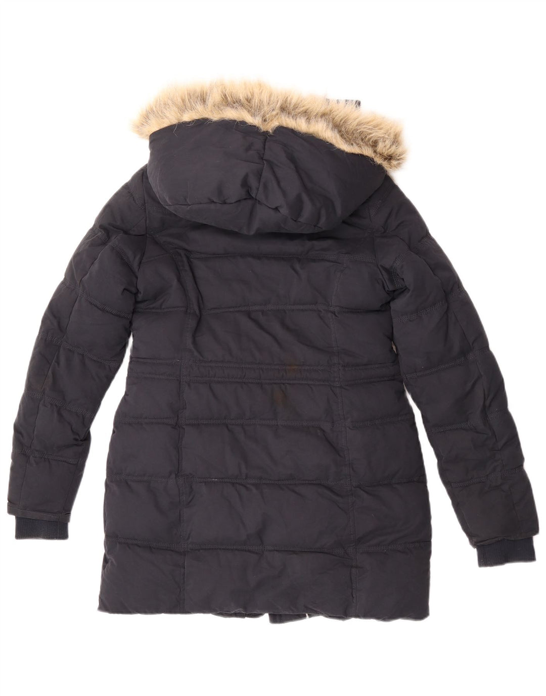 Fat Face Damen-Kapuzen-Sherpa-gepolsterter Mantel, Größe S, Marineblau, Polyester